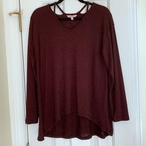 Juicy Couture Flowy V-neck Sweater- Maroon- Large